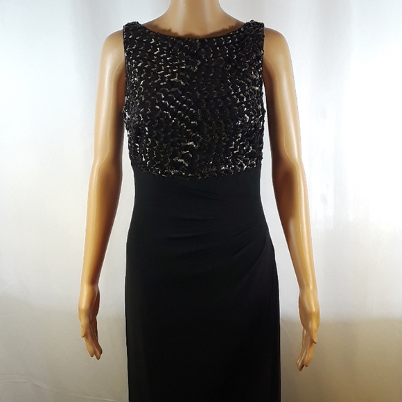 Ralph Lauren Sequin Embroidered Jersey Gown - Picture 6 of 8